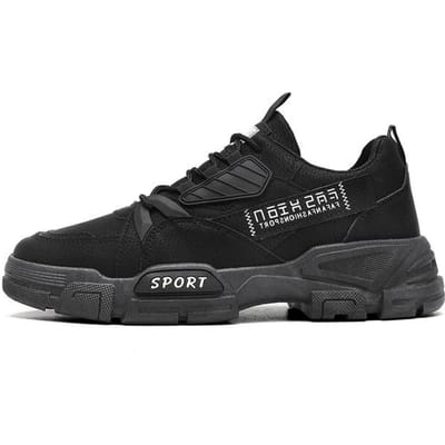 Chaussures de sécurité basses rétro pour hommes, chaussures décontractées légères antidérapantes pour le travail, résistantes à l'usure, absorbant les chocs, chaussures pour hommes 44 noir