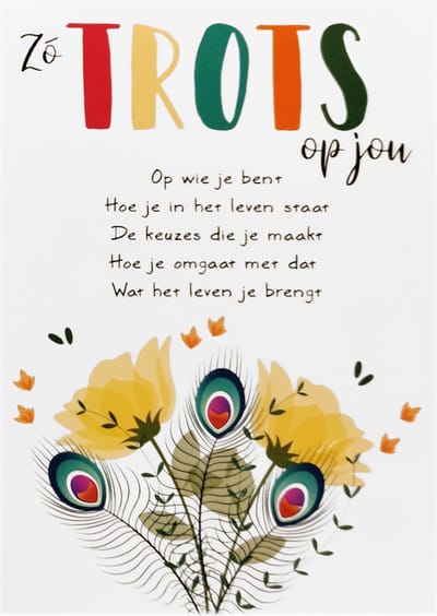 Kaart - Intense - Zo trots op jou - 1 stuk - 12.5 x 17.5 cm - TE018-D