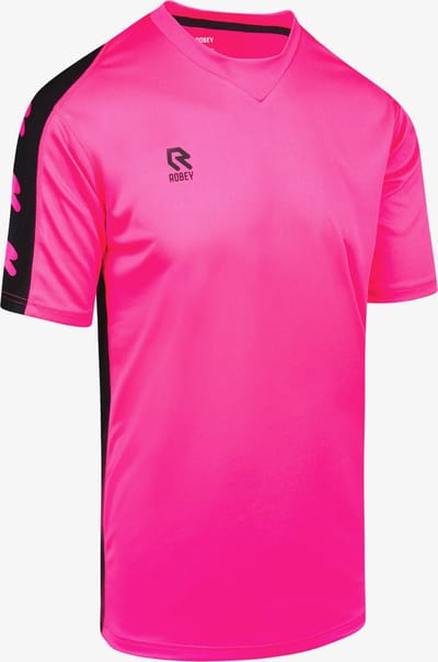 Robey Performance Shirt Korte Mouw Kinderen - Fluo Roze / Zwart | Maat: 116