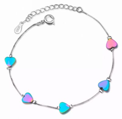Armband- Gekleurde hart- 16 cm- smalle pols Floor - Charme Bijoux