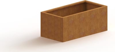Cortenstaal plantenbak - Rechthoek - 100x50x30cm - Roestkleur - Met bodem - MySteel
