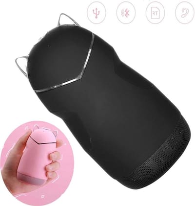 Draagbare Bluetooth Speaker - Muziek Box - Muziek Luisteren - Leuke Kat Vorm - 11 cm - Zwart