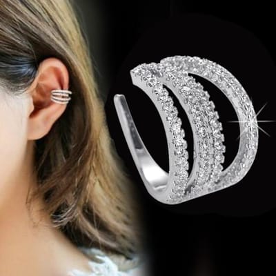 Eenvoudige Stervorm Zirkonia Oorclip Voor Vrouwen Charmante Kristal Clip-On Oorbellen Earcuff Zonder Piercing Oorbellen Sieraden Cadeaus