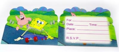 ProductGoods - 10 Stuks Verjaardag Uitnodigingskaartjes Spongebob Squarepants - Uitnodigingskaarten SpongeBob - Verjaardagsfeest - Themafeest - Kinderfeestje - Invulbaar - SpongeBob - Kinderen