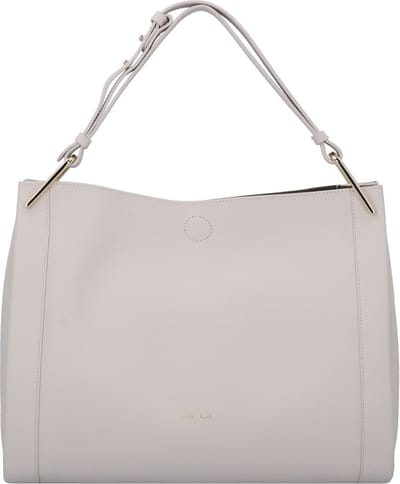 COCCINELLE Leren Schoudertas Wallace Handbag Double Grainy Leather Lambskin White / Laurel Green Crème