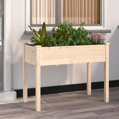 vidaXL - Plantenbak - met - voering - 118x59x76 - cm - massief - vurenhout