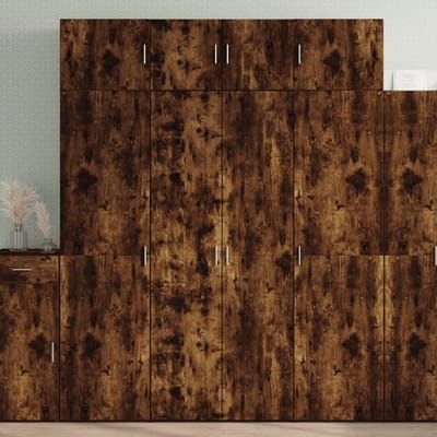 vidaXL - Opbergkast - 80x42,5x225 - cm - bewerkt - hout - gerookt - eikenkleur