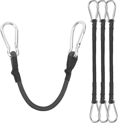 SnelShoppen - Elastische Riemen met Haken - Verstelbare Tension Straps met Carabiner - Stevige Elastische Touwen voor Lading, Motor, Fiets, 4 Stuks 30