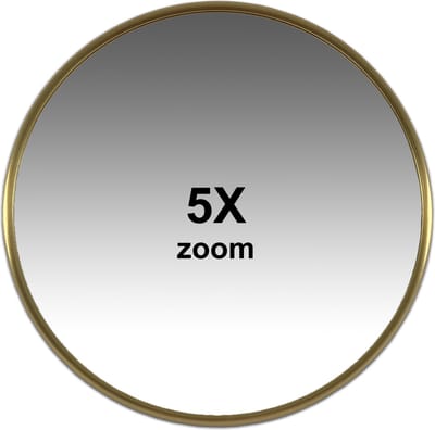 Make-up Zuignap spiegel mat Goud Ø15cm 5X Vergroting