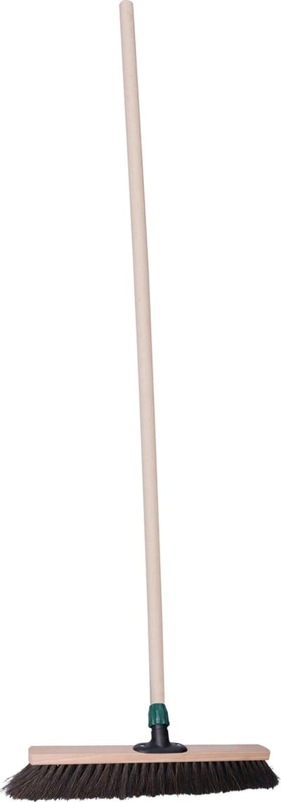 Brumag Straatbezem Blacky voor buiten terras tegels en klinkers - Harde bezemkop 40 cm breed - Houten steel van 139 cm