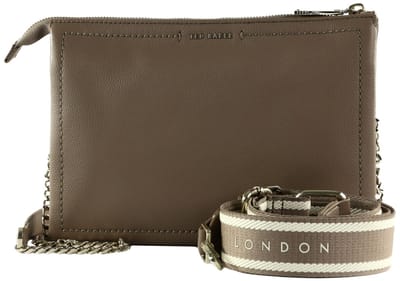 Ted Baker Leren schoudertas Larinda Webbing Leather Crossbody Bag Taupe
