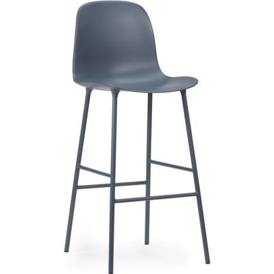 Normann Copenhagen Form Barstoel staal - blauw - 75 cm