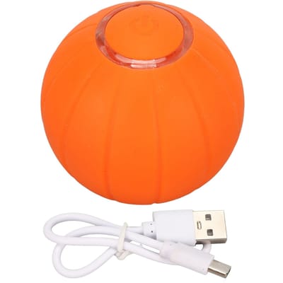 Slimme Interactieve Kattenbal Oplaadbaar Tandenknarsen Bijtbestendig Automatisch Rollend Kittenspeelgoed orange