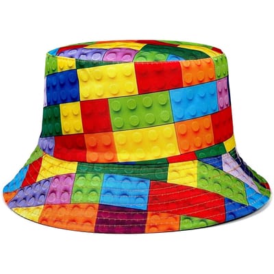Puzzle Personnalisé en Blocs de Construction Chapeau de Pêcheur, Chapeau de Soleil Réversible, Chapeau Bob Pliable Élégant, Chapeau Bob Toutes Saisons (YELLOW,One Size) jaune
