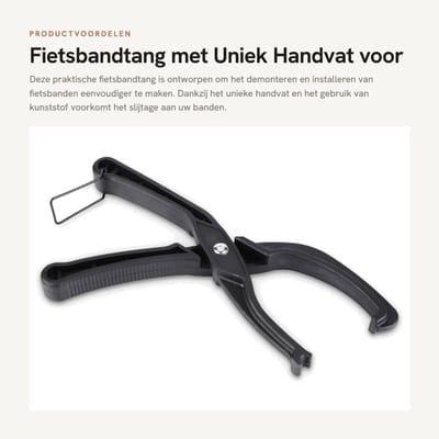Dailygoods- Fietsbandtang met uniek handvat - Bandenlichters - Bandverwijderaar - Kunststof - Verstelbaar - Sterke structuur - 220mm groot - Bandenlichter