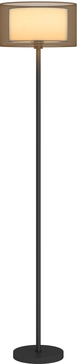 HOMCOM-Stehlampe-Metall, Stoff-33L x 33B x 152,5H cm-Schwarz+Weiß