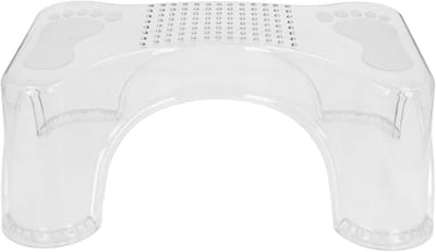 Toiletkruk - Voetenbankje - Comfortabel zitten - Antislip bodem - 41 x 26 x 16 cm - Lichtgrijs