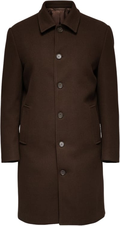 OMBRE Jas - Lange Mouw - Knopen - Effen Bruin S