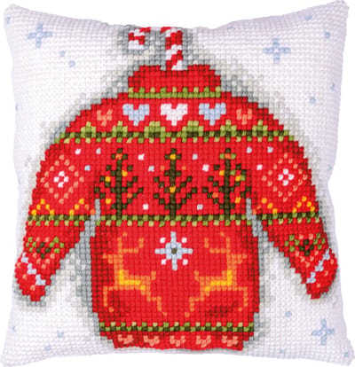 Vervaco - Kruissteekkussen kit - Kerst - Kersttrui - PN-0202288 - Borduren - Borduurpakket - Borduurpakket volwassenen - Borduurpakket kind