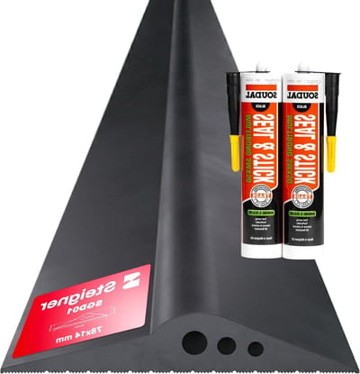 Garagedeur Drempelafdichting - Waterkering Rubber - Garage Beschermen - EPDM Weerbestendig Rubber - 55m 14mm x 78mm - Zwart