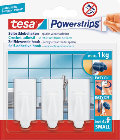 Tesa Powerstrips haken trend small - 6x stuks - Klussen - Verwijderbare ophang haken - Opplakken - keuken - badkamer