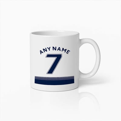 Gepersonaliseerde Voetbalshirt Mok | Keramische Beker met Eigen Naam & Nummer | Ideaal Cadeau voor Spurs Fans 330ml