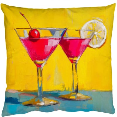 Sierkussens - Kussentjes Woonkamer - 50x50 cm - Glazen - Cocktail - Citroen - Kers
