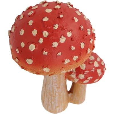 Paddenstoel Decor 3.9in Hoog 2-koppig Schattig Heldere Kleuren Weerbestendig Duurzaam Hars Paddenstoel Beeld red