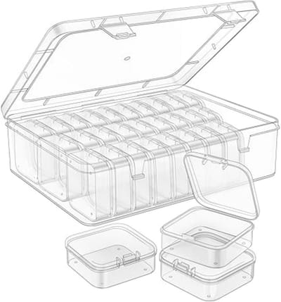 GELLDG 31 Stuks - Opbergdozen - Rechthoekig - Multifunctioneel - Kunststof - 22,6 x 17,7 x 6 cm - Geschikt voor Keuken, Huishouden & Wonen