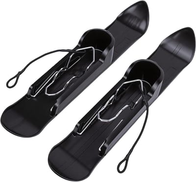 Kinderwagen Ski's - Slede Plank - Winter Wandelingen - Duurzaam Kunststof Metaal - 53 cm Lengte - Zwart