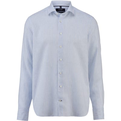 OLYMP Signature Casual Overhemd, Tailored Fit, Kent, Bleu