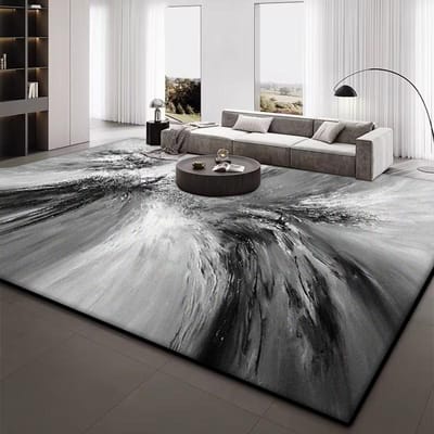 Moderne Eenvoudige Grijze Woonkamer Decoratie Tapijt Groot Oppervlak Zacht Lounge Kleed Scandinavische Kleden voor Slaapkamer Wasbaar Antislip Vloermat 140*200cm