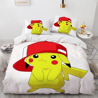 3D Home Pokemon Pikachu Beddengoed Collectie Dekbedovertrek Slaapkamer Decoratie Voor Kinderen Jongen Meisje Dekbedovertrek Queen King Size 135x200cm-2pcs