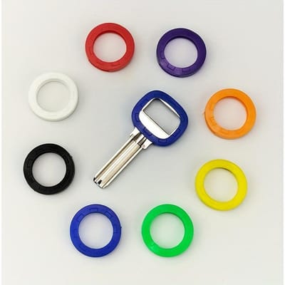 10 pièces de couvre-clés colorés en PVC avec anneaux élastiques - Étiquettes d'identification durables en silicone pour une organisation facile des clés, couleurs assorties 10pcs