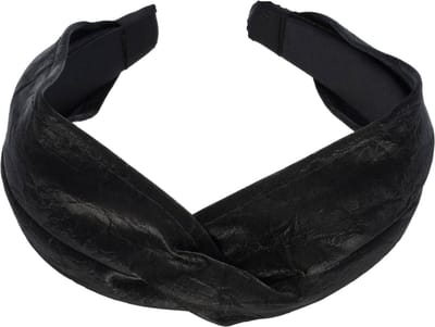 Haarsoires Haarband Diadeem 6cm – Twist Kreukelpatroon Stof – Zwart - Zachte Knoop Hoofdband - Haaraccessoire voor Dames & Meisjes - Zachte Haarbeugel - voor Dames & Meisjes - Comfortabel voor Dames & Meisjes - Universele Maat