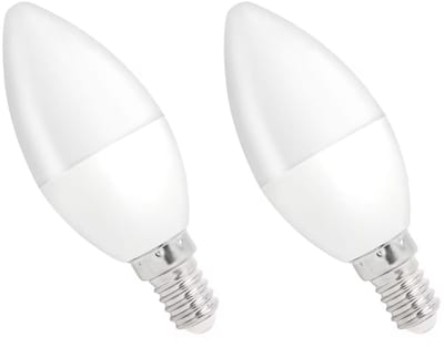 Spectrum LED Kaarslamp E14 8W - 230V - 710 Lumen - 6000K Koud wit - Helder daglicht - Energiezuinig - 2 stuks