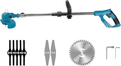 Elektrische Grastrimmer - Snoerloze Tuingrasmaaier - Tuinonderhoud Gemak - Verstelbare Telescoopsteel - 100-135cm Uitschuifbaar - Zwart