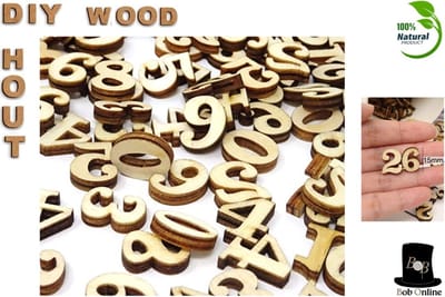 Bob Online ™ - 3 Setjes (30 Stuks) – 0 t/m 9 – Houten Nummers – (L) 15mm * (H) 3mm - Houten Cijfer Vormen 0 tot 9 – Hobby Houten Nummers – Mini Houten Cijfers – 3 Sets – 0 to 9 – Wooden Number shapes – Wooden Numbers – Houten Cijfers voor Knutselen