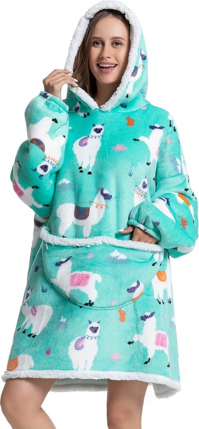 Bovista Hoodie Deken Met Mouwen - Plaid - Knuffeldeken - Onesie - Fleece Blanket - Dames - Heren - Kinderen - Extra Zacht & Warm - Alpaca