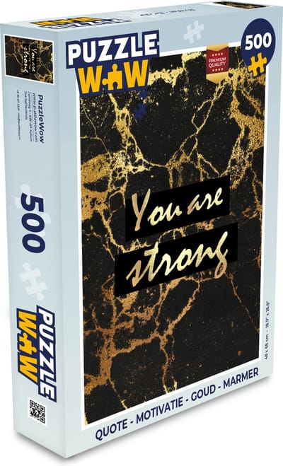 Puzzel Quote - Motivatie - Goud - Marmer print - Legpuzzel - Puzzel 500 stukjes