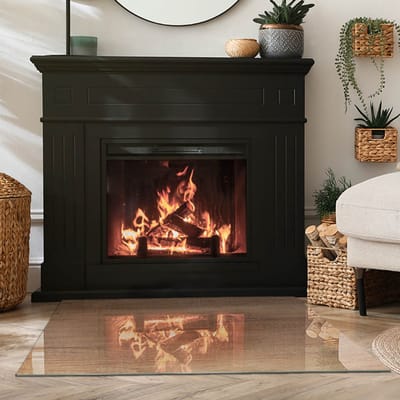 Coloray Vloerplaat Houtkachel - Vloerplaat Openhaard - 100 cm x 70 cm - Houtkachel Accessoires - Bruin Vloerplaat Kachel - Plaat Kachel - Plaat voor Onder Houtkachel - Open Haard Accessoires - Onderplaat
