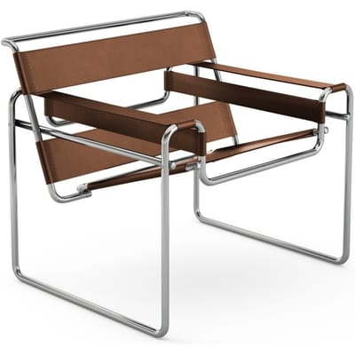 Knoll International - Breuer Original Wassily Lounge fauteuil - Spinneybeck Leer warmbeige