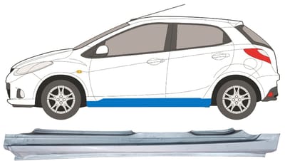 Volledige dorpel voor Mazda 2 2007-2014 / Links
