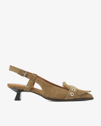 VIA VAI Lea Katie Slingbacks Dames - Suède - Beige - Maat 36