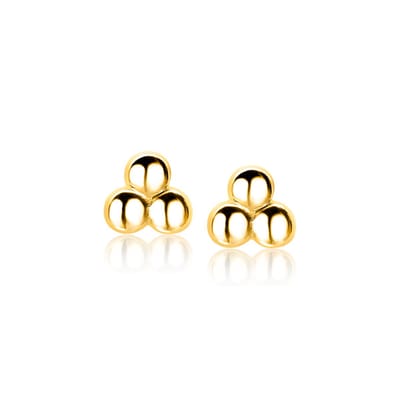 ZINZI zilveren oorknoppen geel verguld 3x bol glad 5,5mm ZIO1588G