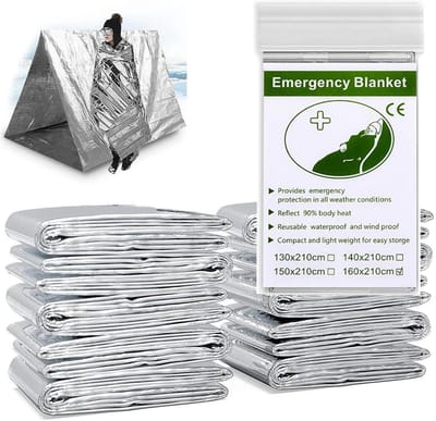 10 stuk 160x210cm Nooddeken Outdoor Survive EHBO Militaire Outdoor Survive Rescue Kit Winddichte folie Thermische deken voor kamperen Hiki