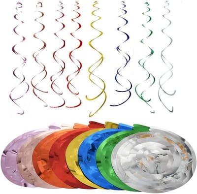 48 Stuks Decoratieve Hangende Spiraalslingers voor Feestdecoratie Multicolor