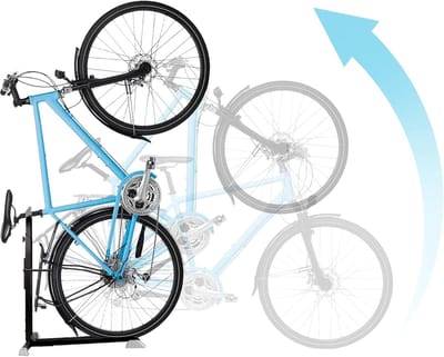 Famanu - Verticale binnenfietsstandaard, ruimtebesparend, compatibel met spatborden en dragers – Zwart