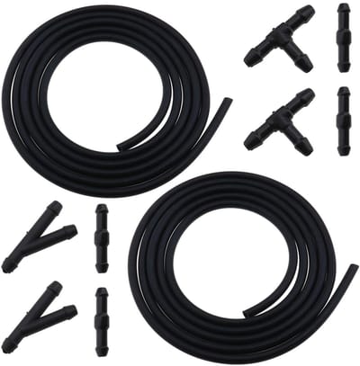 Dailygoods- Wasmachine Slang met Waterstop - Ruitensproeierslang - Slangverbindingen - 2 Meter - Rubber - Duurzaam - Ruitensproeier Slang
