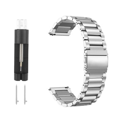 Dailygoods- Horlogebandje roestvrij staal 20 mm - Vervangend bandje - Dubbele vouwsluiting - Gereedschap voor schakels - Hoogwaardige kwaliteit - Comfortabel draaggevoel - Horlogeband